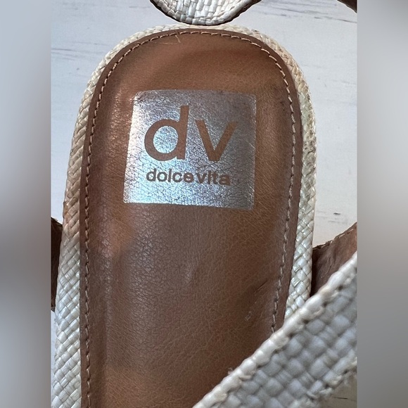 DV Dolce Vita Waylan Raffia Platform Ankle Strap Sandal, White, Size 10 - Picture 6 of 7